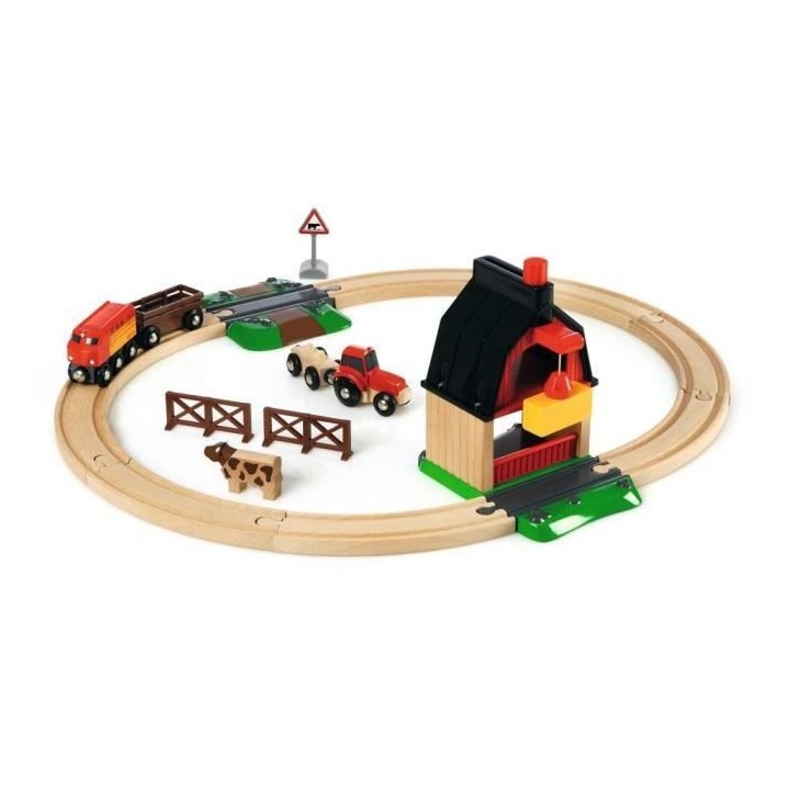 Brio World Circuit de la Ferme - Coffret complet 20 pieces - Circuit d