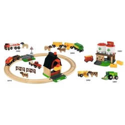 Brio World Circuit de la Ferme - Coffret complet 20 pieces - Circuit de train en bois - Ravensburger - Mixte des 3 ans - 33719