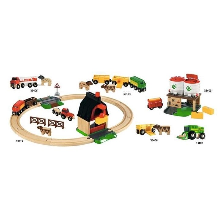 Brio World Circuit de la Ferme - Coffret complet 20 pieces - Circuit d