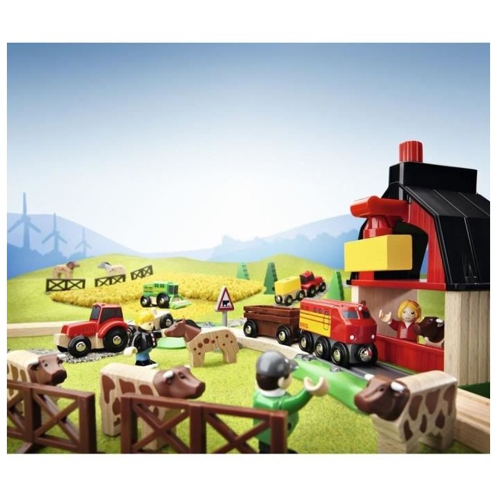Brio World Circuit de la Ferme - Coffret complet 20 pieces - Circuit d
