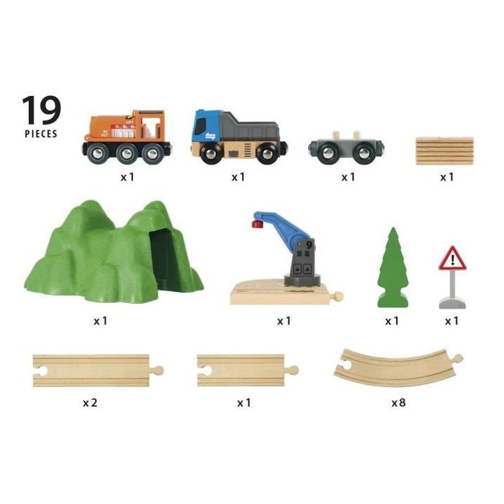 Brio World Circuit Transport de Fret - Coffret complet 19 pieces - Cir