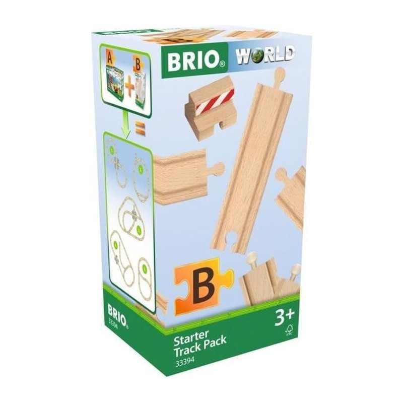 Brio World Coffret de Démarrage - 13 Rails - Accessoire pour circuit de train en bois - Ravensburger - Mixte des 3 ans - 33394