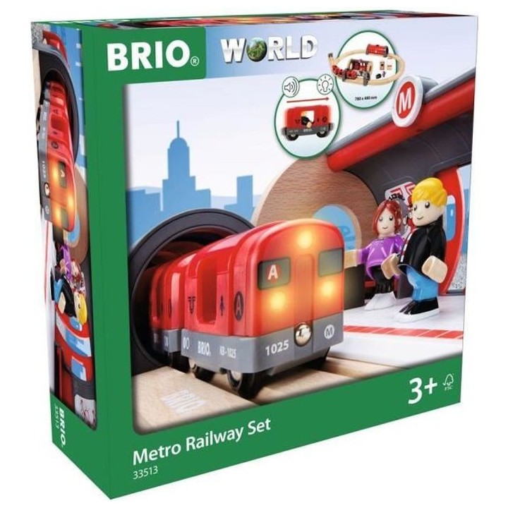 Brio World Circuit Metro - Coffret complet 20 pieces - Circuit de trai