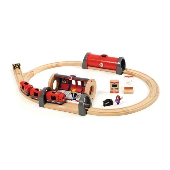 Brio World Circuit Metro - Coffret complet 20 pieces - Circuit de trai