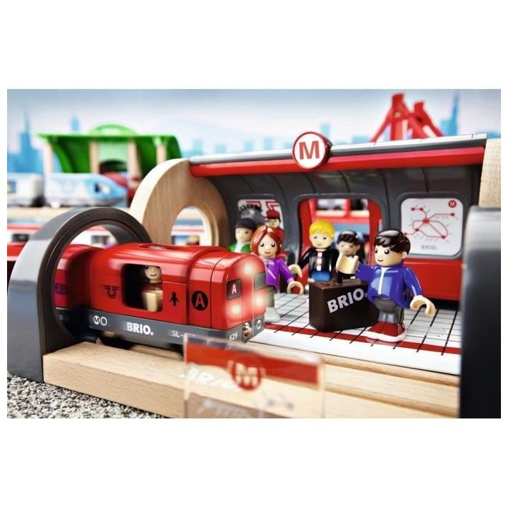 Brio World Circuit Metro - Coffret complet 20 pieces - Circuit de trai