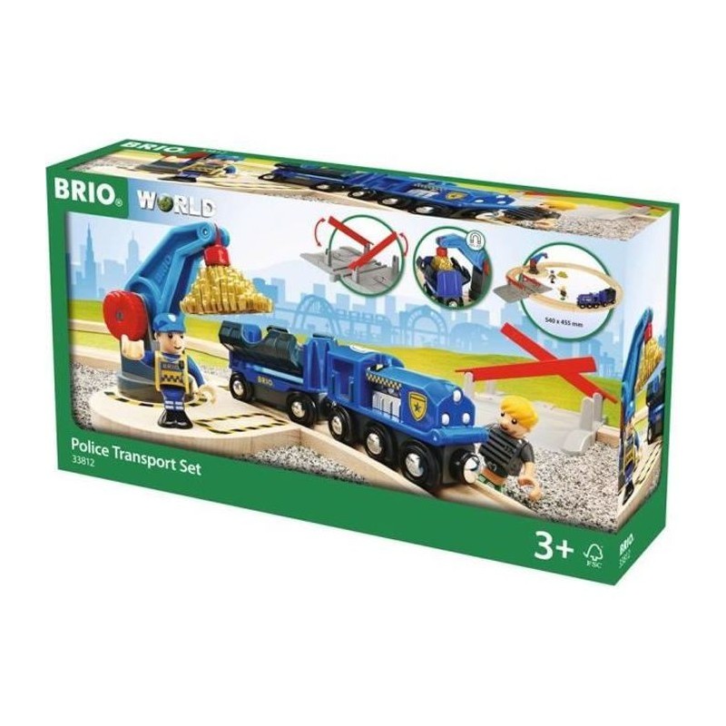 Brio World Circuit Police - Coffret complet 17 pieces - Circuit de train en bois - Ravensburger - Mixte des 3 ans - 33812