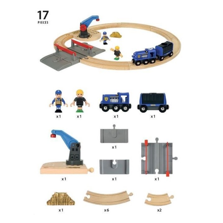 Brio World Circuit Police - Coffret complet 17 pieces - Circuit de tra
