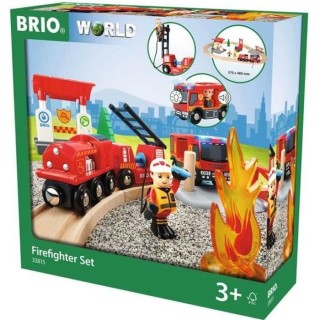 Brio World Circuit Action Pompier - Coffret complet 18 pieces - Circui