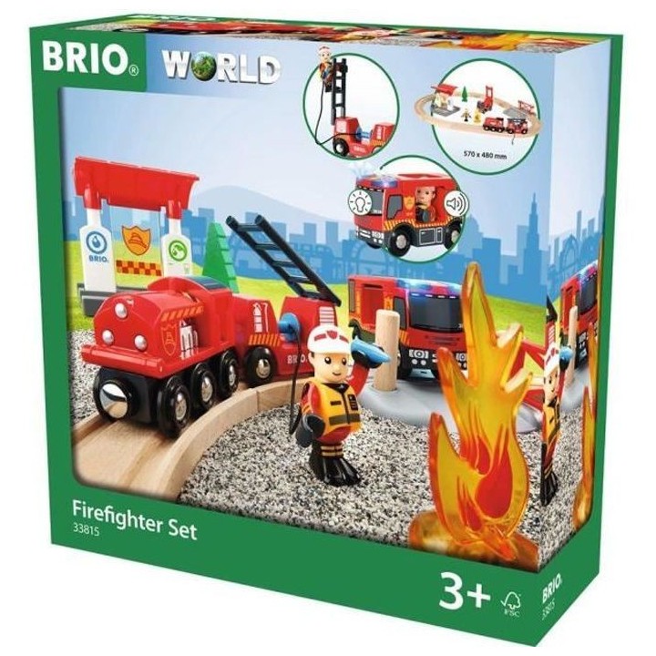 Brio World Circuit Action Pompier - Coffret complet 18 pieces - Circui