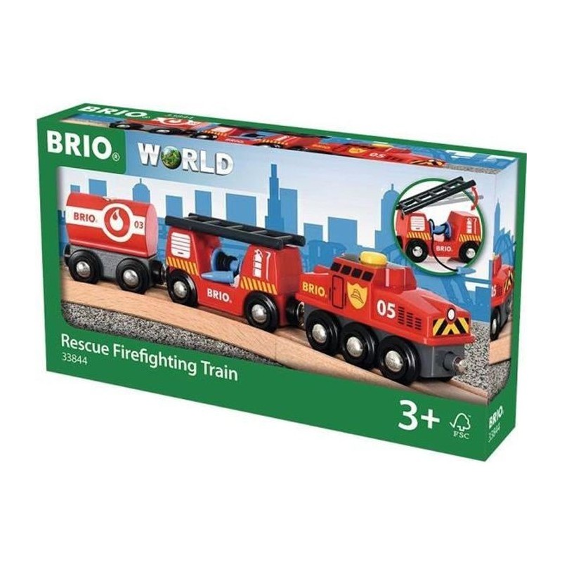 Brio World Train des Pompiers - Accessoire Circuit de train en bois - Ravensburger - Mixte des 3 ans - 33844