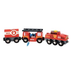 Brio World Train des Pompiers - Accessoire Circuit de train en bois - Ravensburger - Mixte des 3 ans - 33844