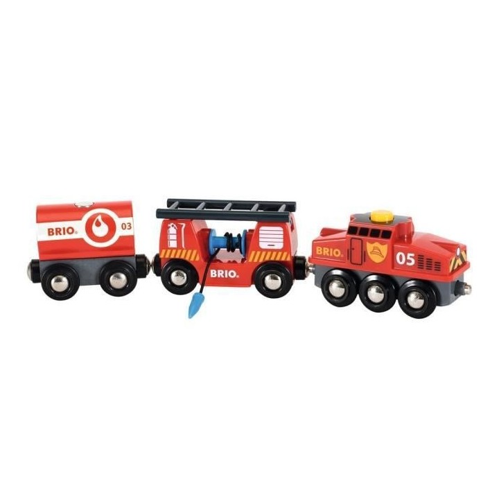 Brio World Train des Pompiers - Accessoire Circuit de train en bois -