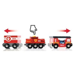 Brio World Train des Pompiers - Accessoire Circuit de train en bois - Ravensburger - Mixte des 3 ans - 33844