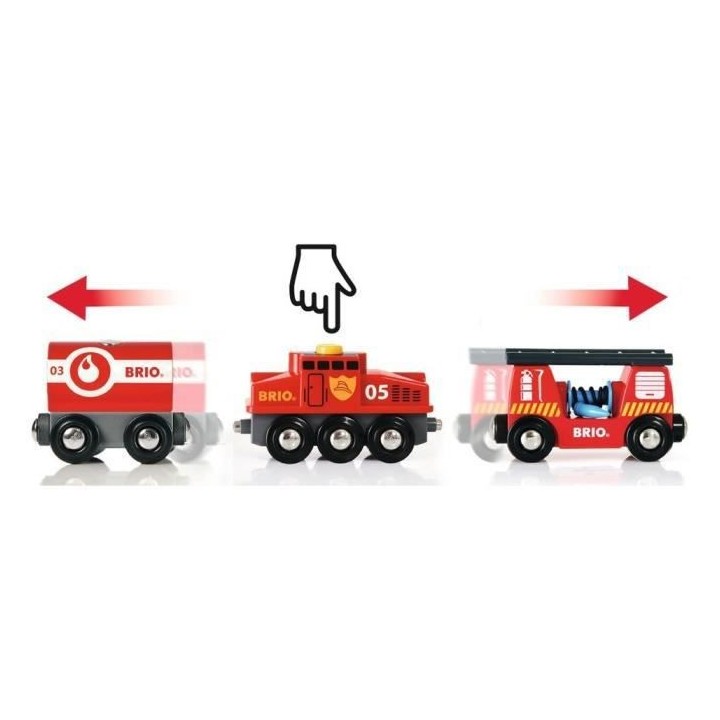 Brio World Train des Pompiers - Accessoire Circuit de train en bois -
