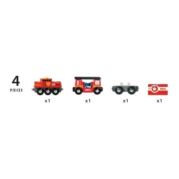 Brio World Train des Pompiers - Accessoire Circuit de train en bois -