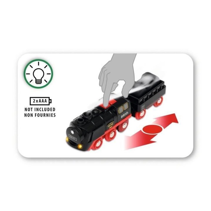 Brio World Locomotive a piles a vapeur - Accessoire Circuit de train e