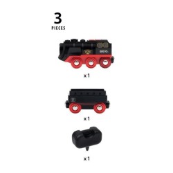 Brio World Locomotive a piles a vapeur - Accessoire Circuit de train en bois avec vraie vapeur ! - Ravensburger - Des 3 ans - 33