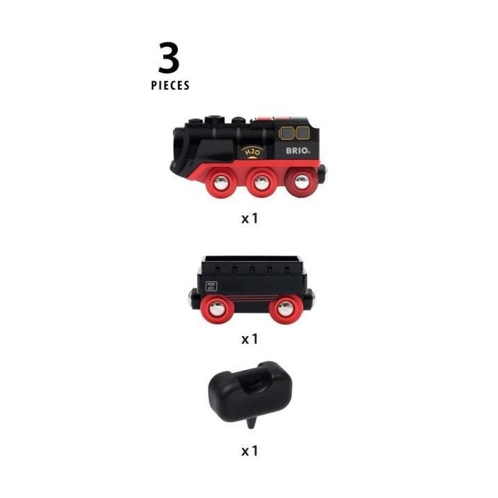 Brio World Locomotive a piles a vapeur - Accessoire Circuit de train e