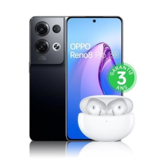 OPPO Reno8 Pro 256Go 5G Noir Glacé + Enco Air 2 Pro