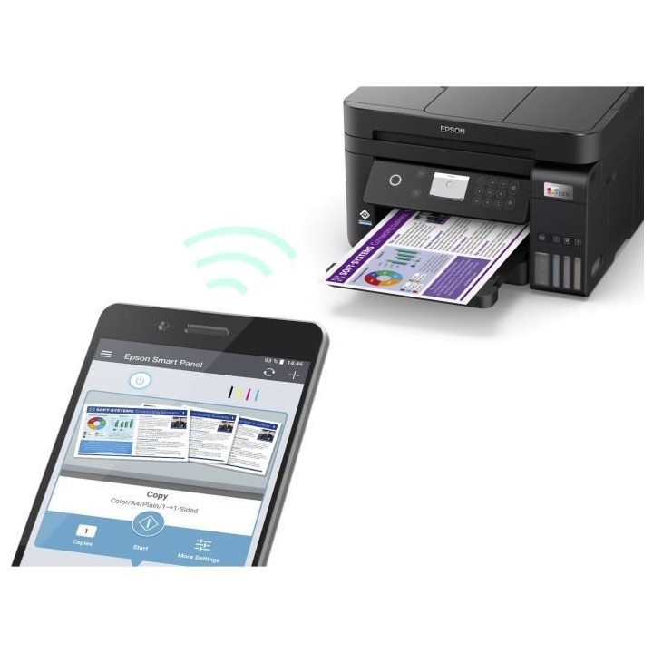 Imprimante Multifonction 3-en-1 - EPSON - Ecotank ET-3850 - Jet d'encr