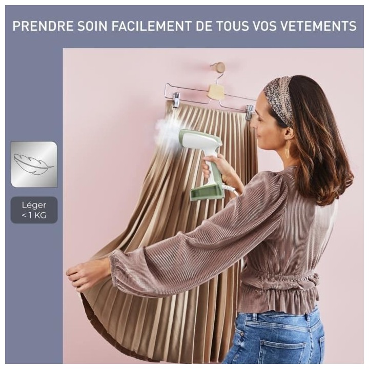 CALOR DT3053C0 Défroisseur vapeur, 1300 W, Débit vapeur 20 g/min, Ch