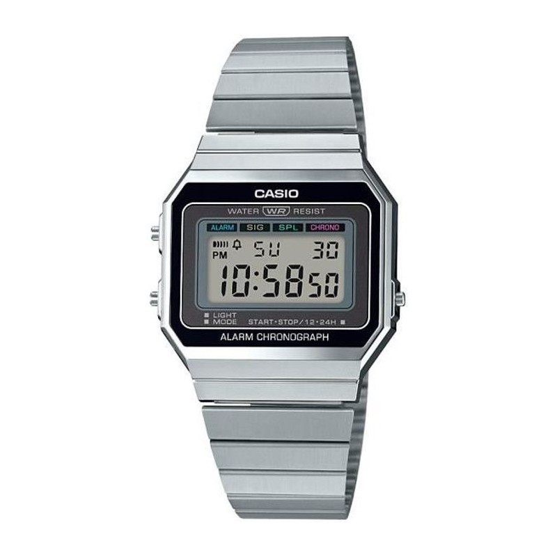 CASIO Collection Montre A700WE-1AEF solaire, chrono, compte a rebours, alarme