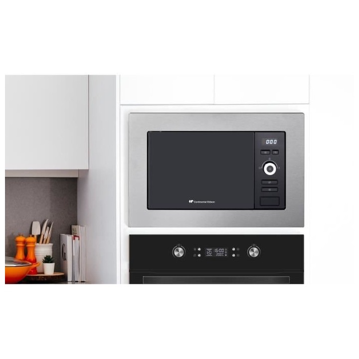 Four micro-ondes encastrable CONTINENTAL EDISON MO20IXES Noir et Inox