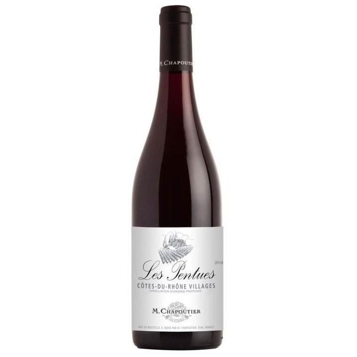 M. Chapoutier Les Pentues 2021 Côtes du Rhône Villages - Vin rouge d