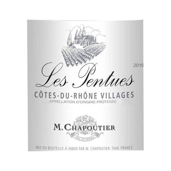 M. Chapoutier Les Pentues 2021 Côtes du Rhône Villages - Vin rouge d