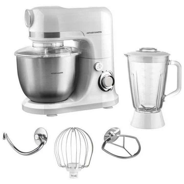 Robot pâtissier ARTHUR MARTIN 1300 W bol 5 L + Blender verre 1.5 L