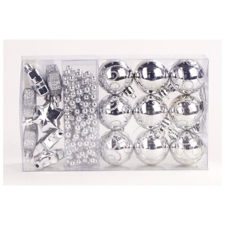 Kit 14 pieces pour décoration de Noël - Boules, Guirlande et Etoiles