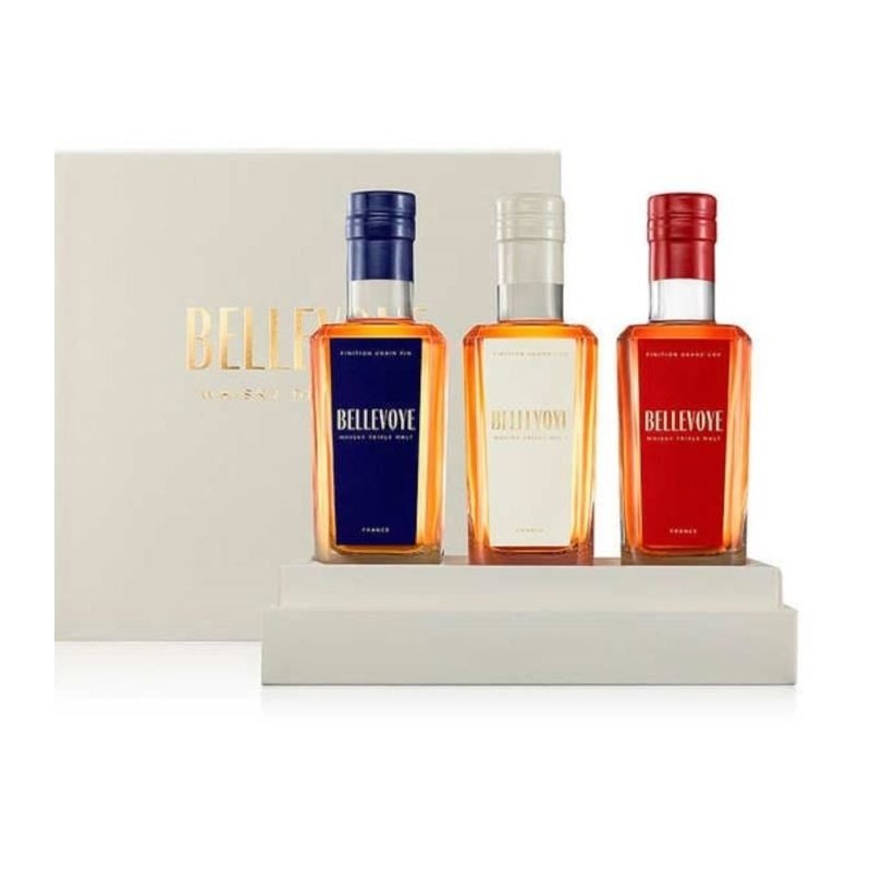 BELLEVOYE - Whisky - Origine : France - Coffret Tricolore Découverte (Bleu, Blanc, rouge) - 3 * 20 cl