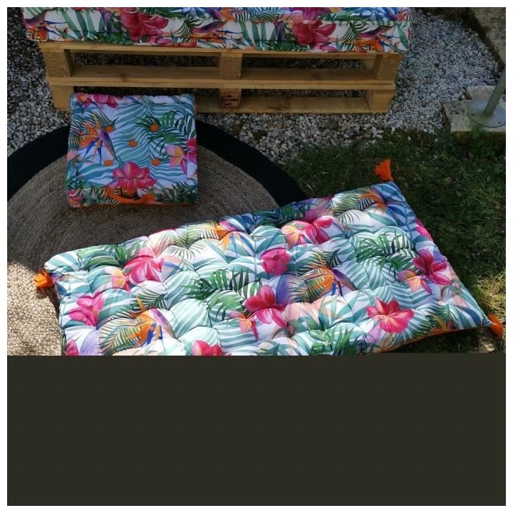 COTTON WOOD Matelas de sol souple - Coton imprimé Séville - 60 x 120