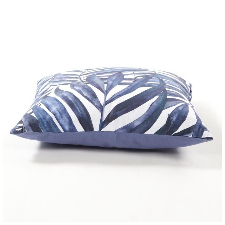 COTTON WOOD Coussin Déco coton imprimé - 45 x 45 cm - Blue Palm