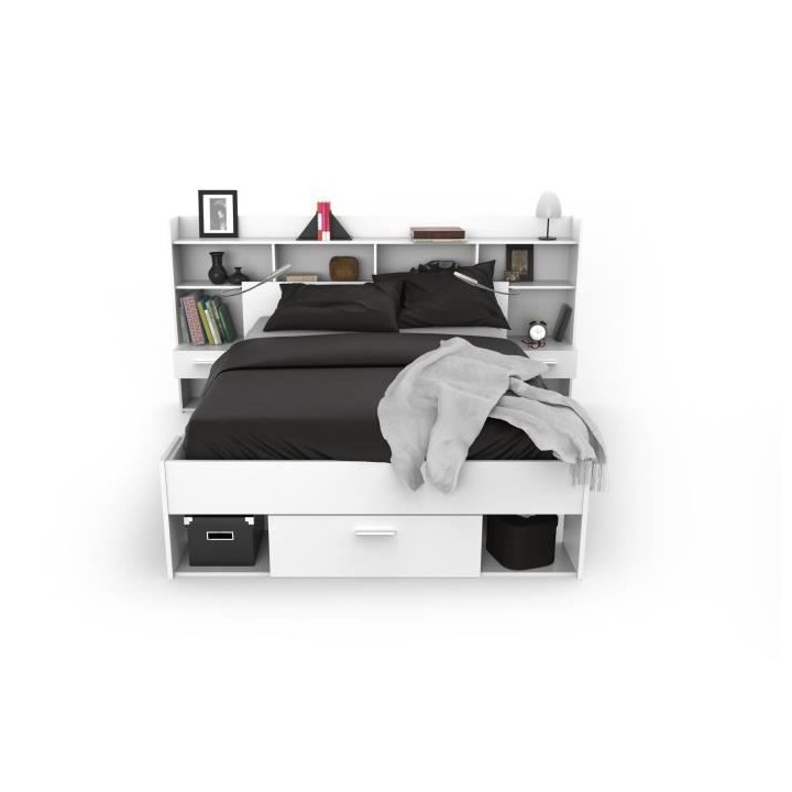 DEMEYERE Environnement de lit + liseuses - Décor blanc - L 221.8 x P
