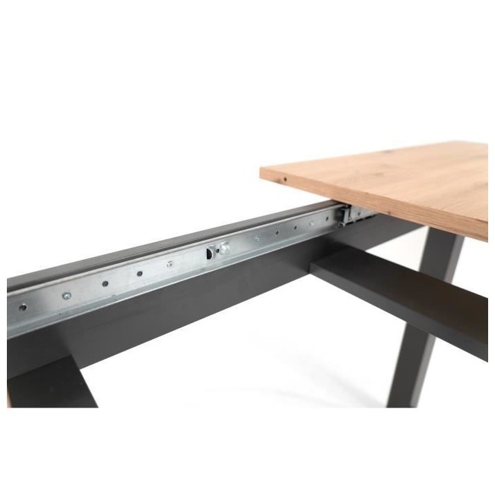 Table a manger extensible - Décor chene sonoma et anthracite - 160-20