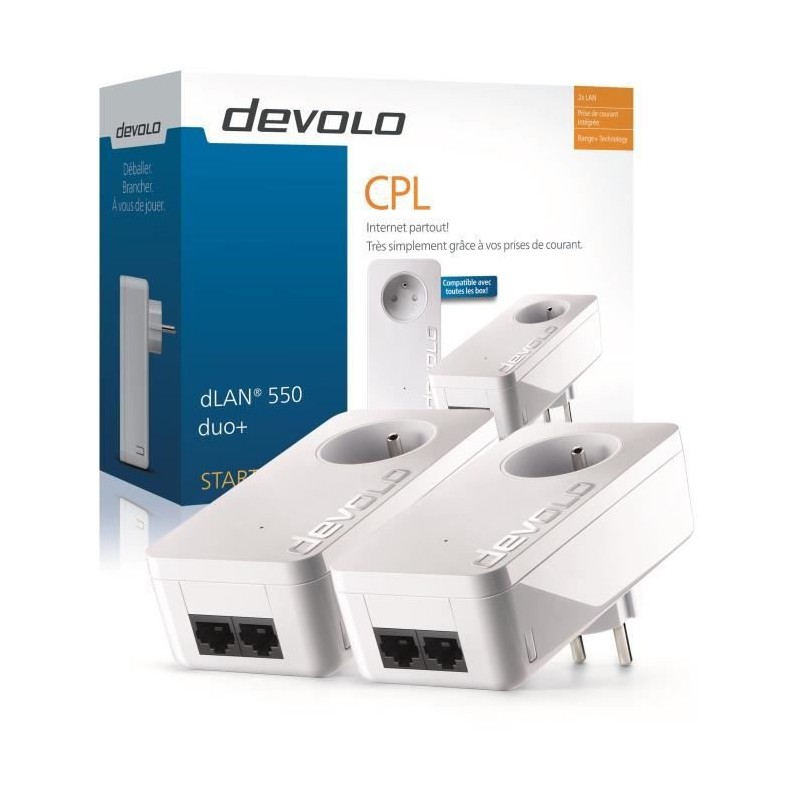 DEVOLO dLAN 550 Duo+ Starter kit - 2 adaptateurs CPL - 500 Mbits/s