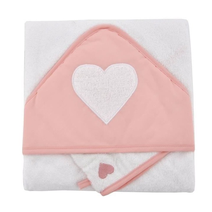 DOMIVA Coffret sortie de bain - Eponge 100% Coton - Avec gant - Corail