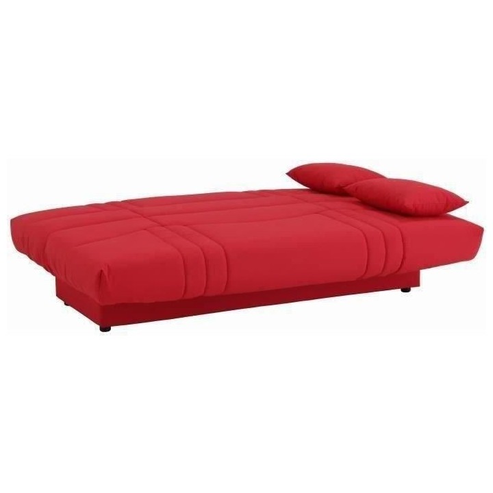 Banquette clic clac 3 places - Tissu rouge - Style Contemporain - L 19