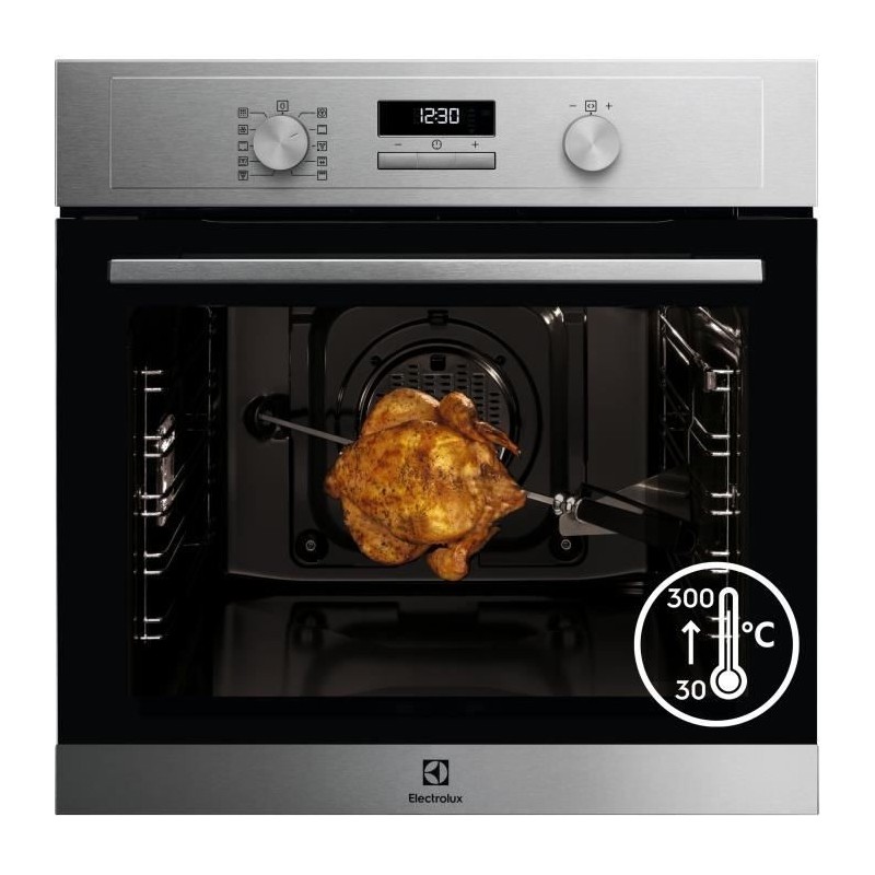 Four Encastrable Pyrolyse ELECTROLUX EOF4P02X - Tournebroche - A+ - Chaleur pulsée - 72 L - Porte Froide - 60 cm