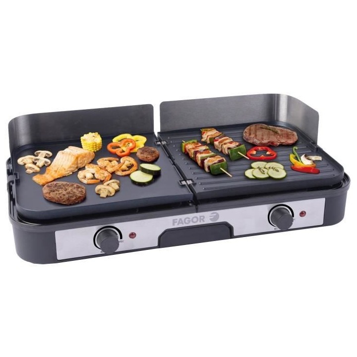 FAGOR - FG823 - Plancha Inox Extra Large - 2200 W