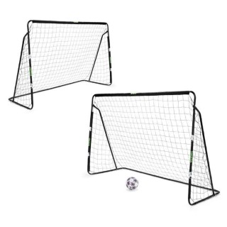 2 Buts de foot tubes métalliques. Taille 240 x 150 cm avec Filet, Tub