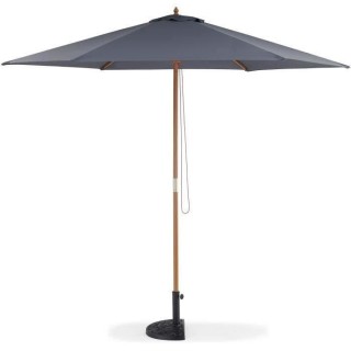 Parasol droit diametre 3m - Mât bois rond et polyester 160g/m² - Gri