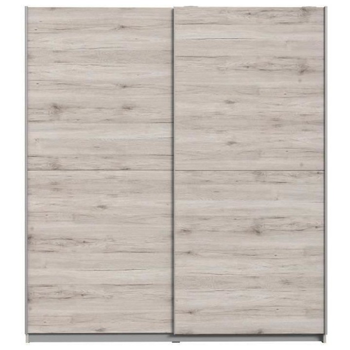Armoire 2 portes coulissantes - Panneaux de particules - Décor chene