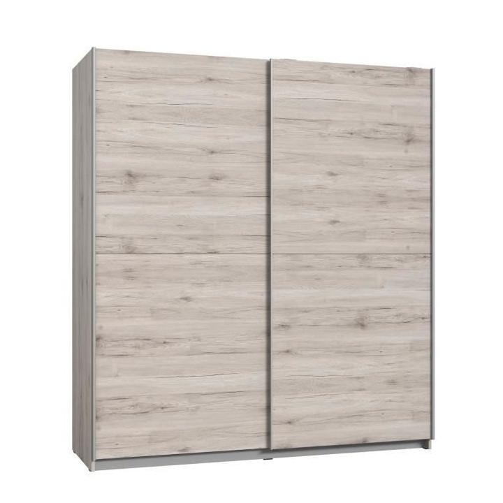 Armoire 2 portes coulissantes - Panneaux de particules - Décor chene