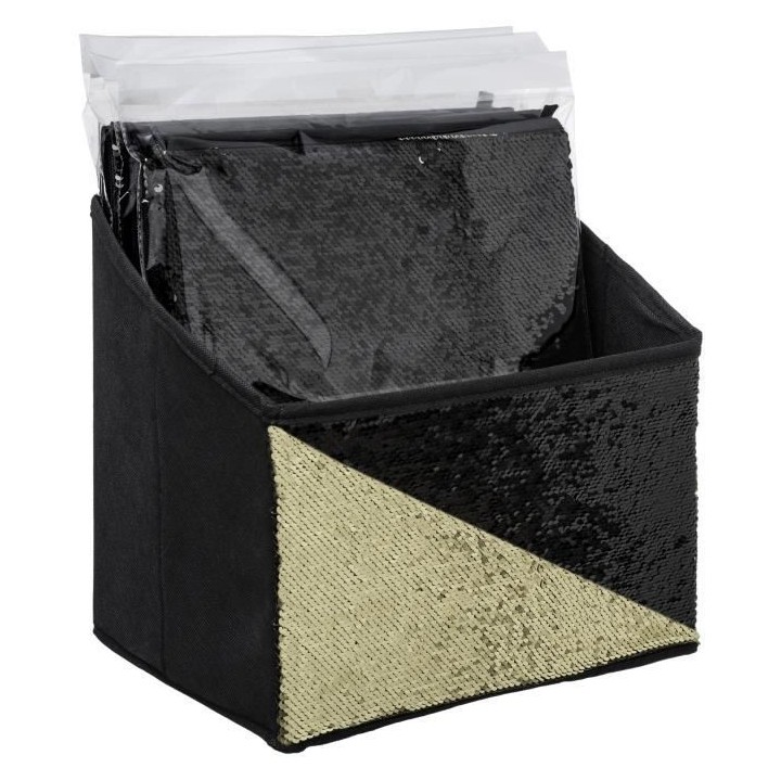 Boîte de rangement/tiroir pour meuble en tissu - 31 x 31 cm - Sequin