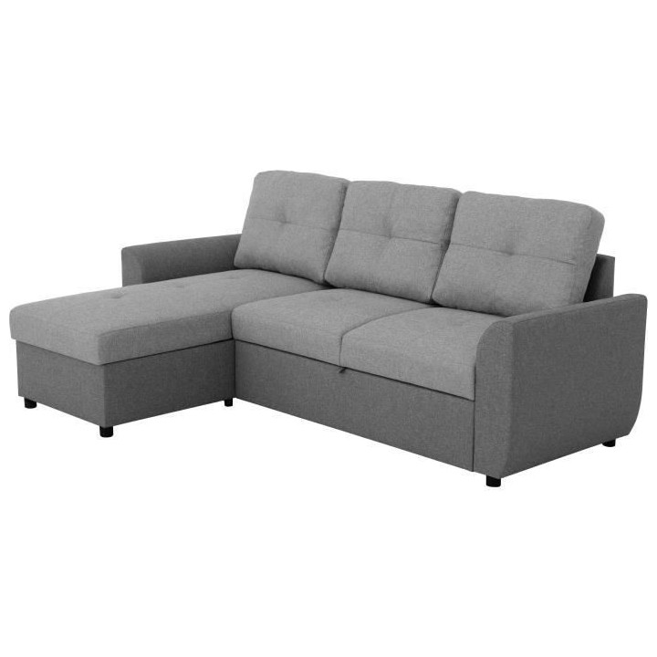 Canapé d'angle convertible réversible 5 places FOLK - Tissu anthraci