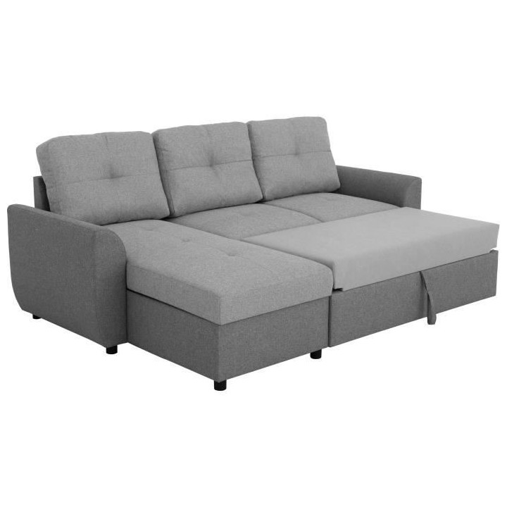 Canapé d'angle convertible réversible 5 places FOLK - Tissu anthraci