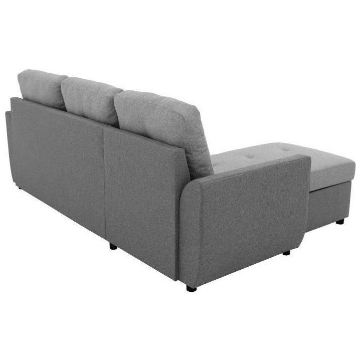 Canapé d'angle convertible réversible 5 places FOLK - Tissu anthraci