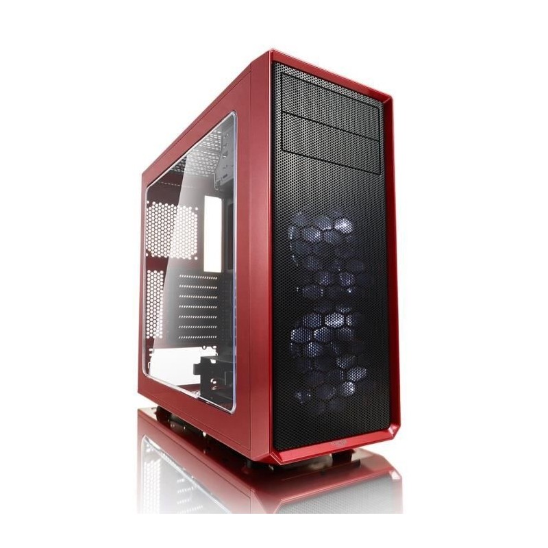 FRACTAL DESIGN BOITIER PC Focus G - Rouge - Verre trempé - Format ATX (FD-CA-FOCUS-RD-W)